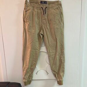 Abercrombie & Fitch Tan Joggers Elastic Waistband Relaxed Fit
